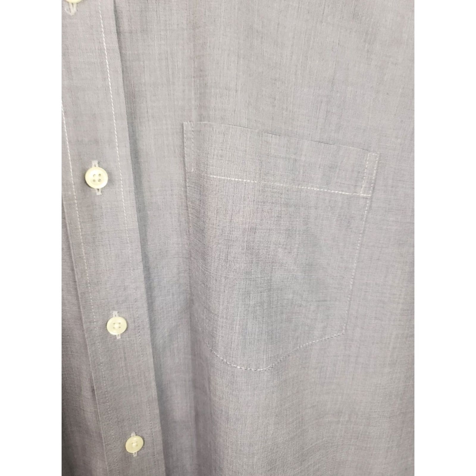 Vintage L.L. Bean Button Down Shirt Casual Short Sleeve Men's L Blue, Regular Fit, Solid, Button Front, Cotton Blend Size US L / EU 52-54 / 3 - 3 Thumbnail