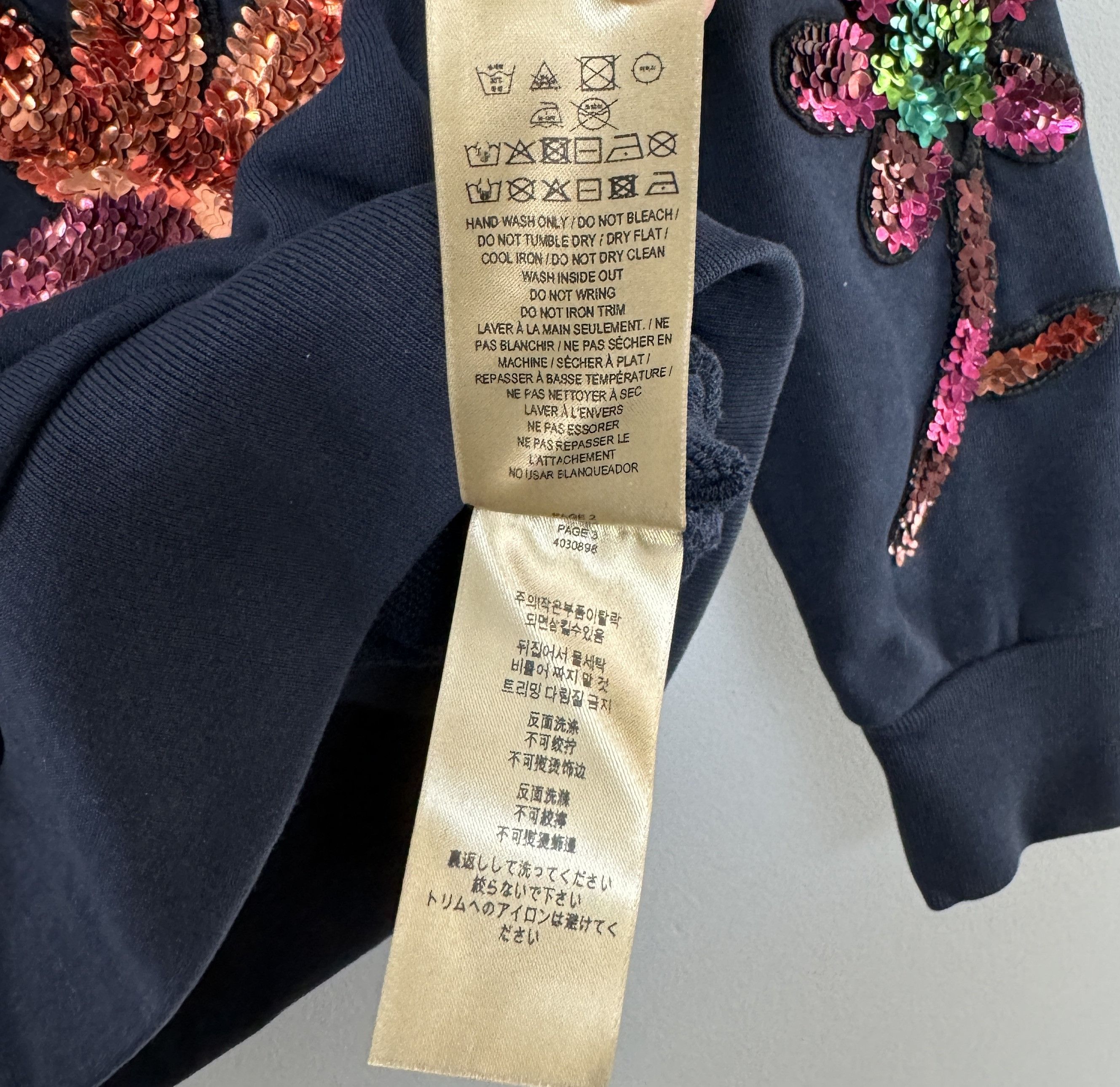 Burberry Burberry Floral Sweatshirt Sequin Embellished Navy Size XS Size XS / US 0-2 / IT 36-38 - 8 Thumbnail