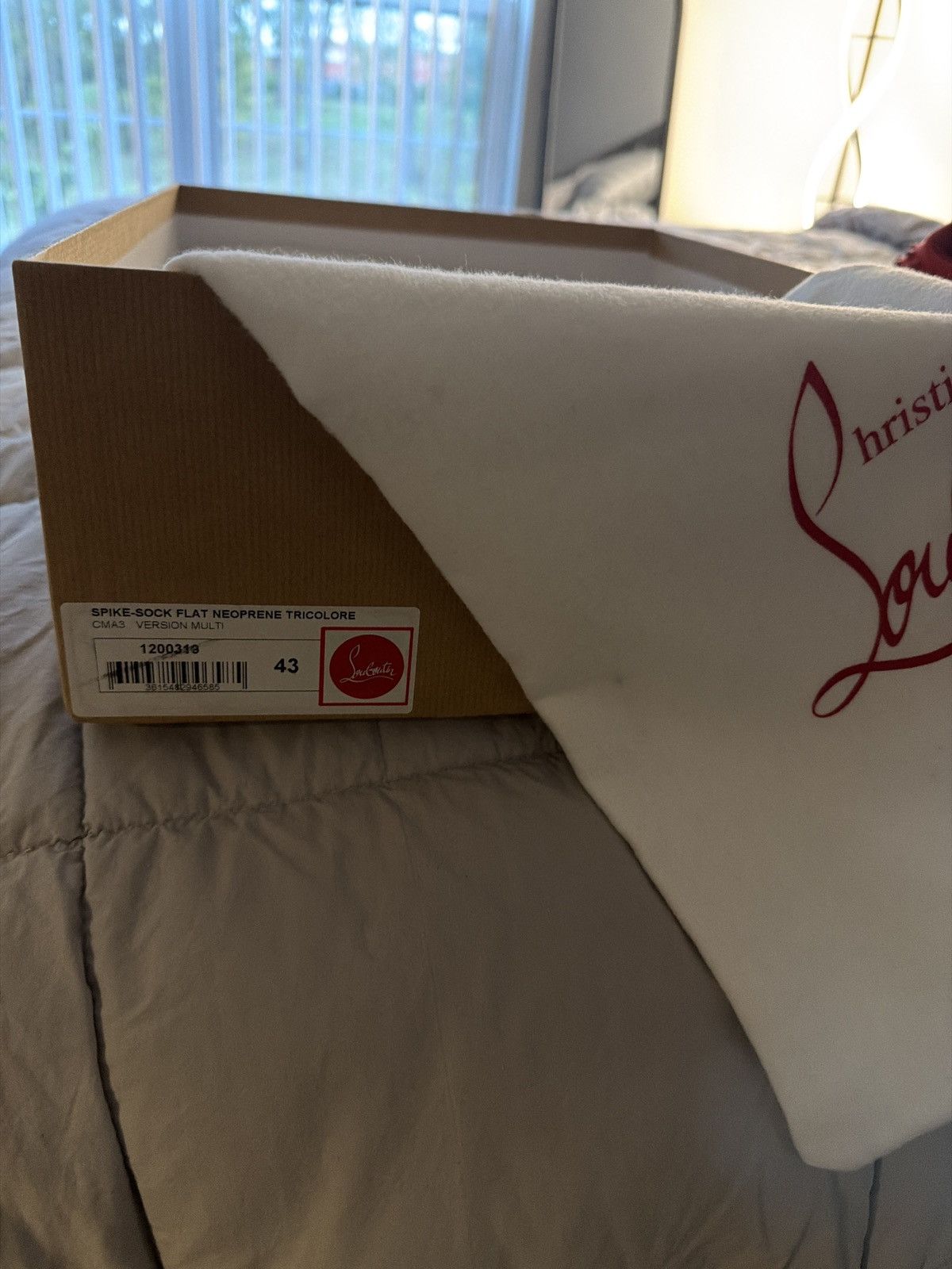 Christian Louboutin Spike Sock Flat Neoprene Tricolore Size US 10 / EU 43 - 9 Thumbnail