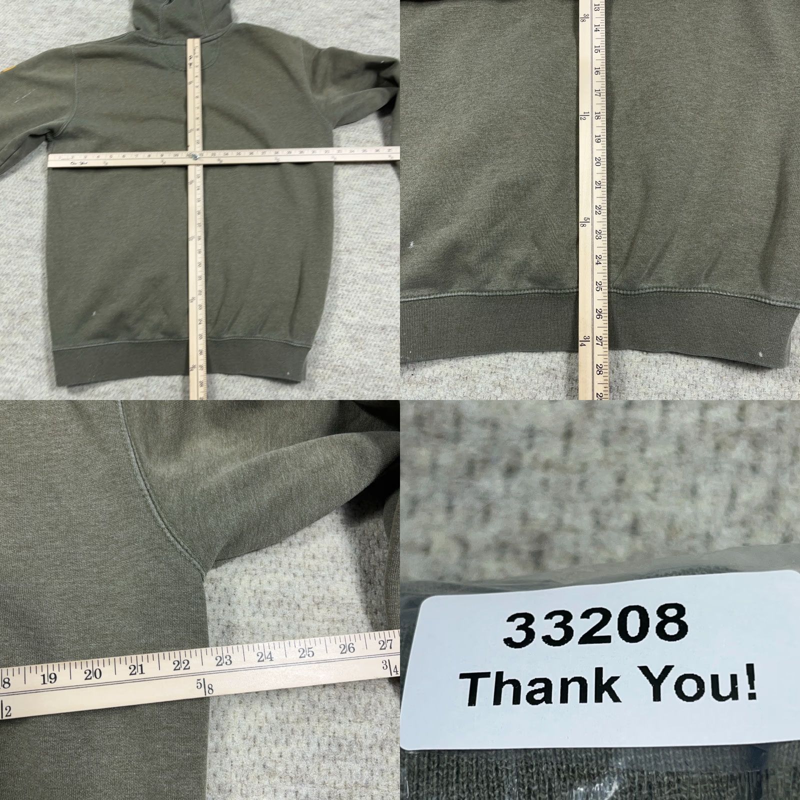 Carhartt Carhartt Hoodie Men Medium Olive Green Loose Fit Sleeve Spellout Sweatshirt Worn Size US M / EU 48-50 / 2 - 9 Thumbnail