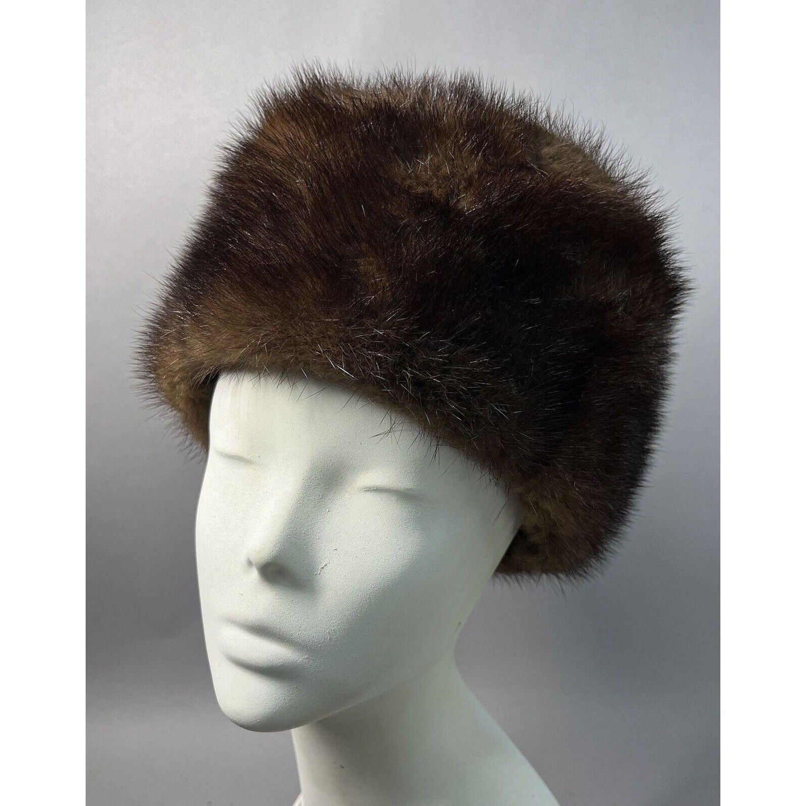 Vintage Russian Ushanka Style Fur Hat Mink Muskrat or Beaver