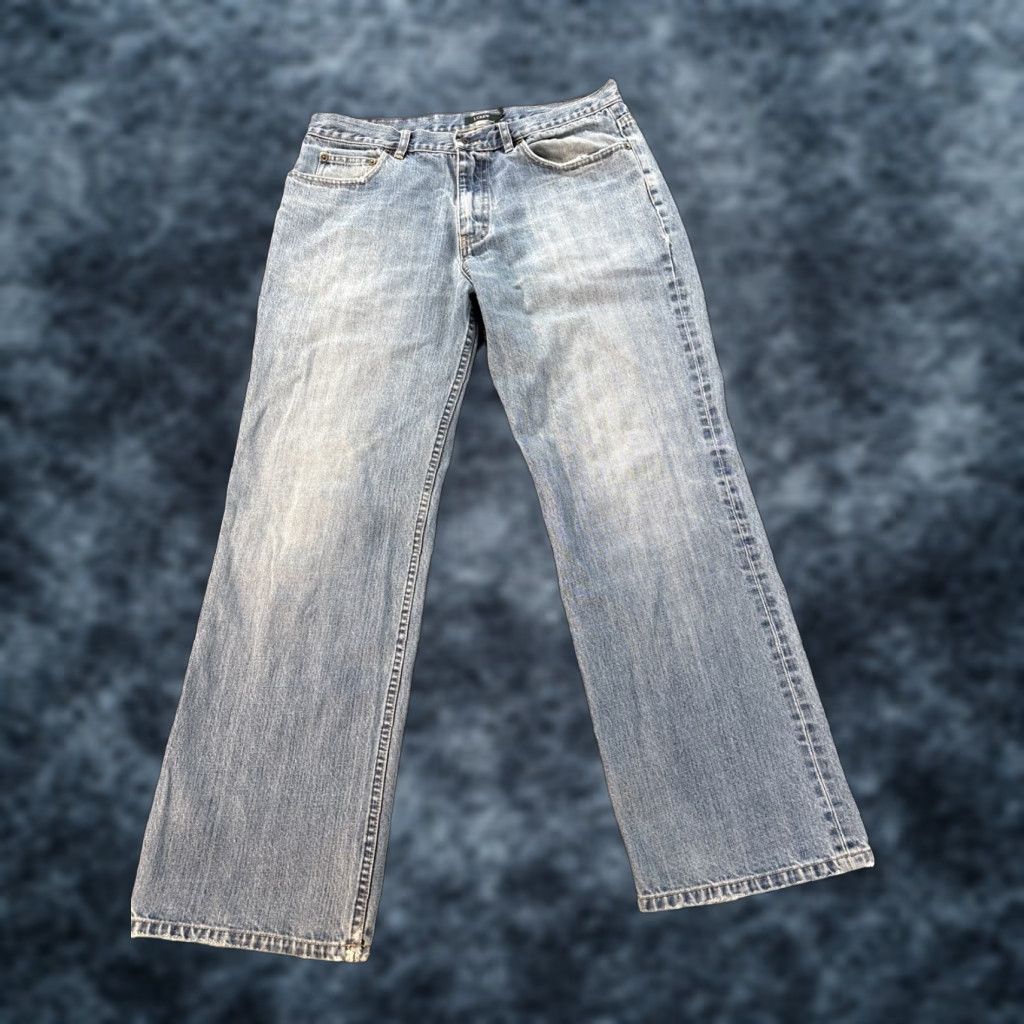 J.Crew VINTAGE J.CREW Jeans Bootcut 35x30 Regular Men Blue Denim 5-Pocket Inseam 30 Cotton Canada Baggy Size US 35 - 1 Thumbnail