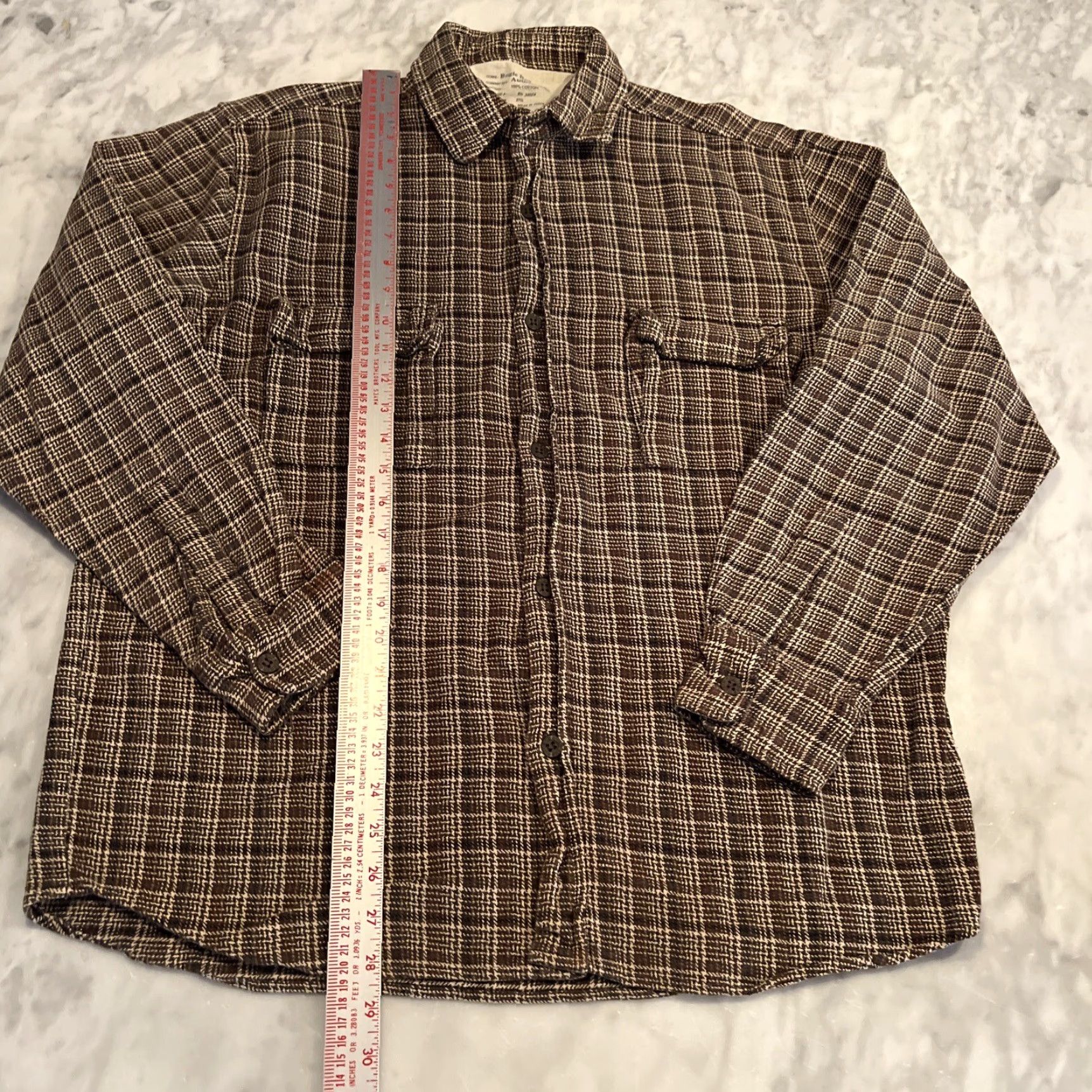 Bugle Boy VINTAGE Bugle Boy Flannel Shirt Men’s XL Brown Plaid Long Sleeve Pockets Size US XL / EU 56 / 4 - 5 Thumbnail
