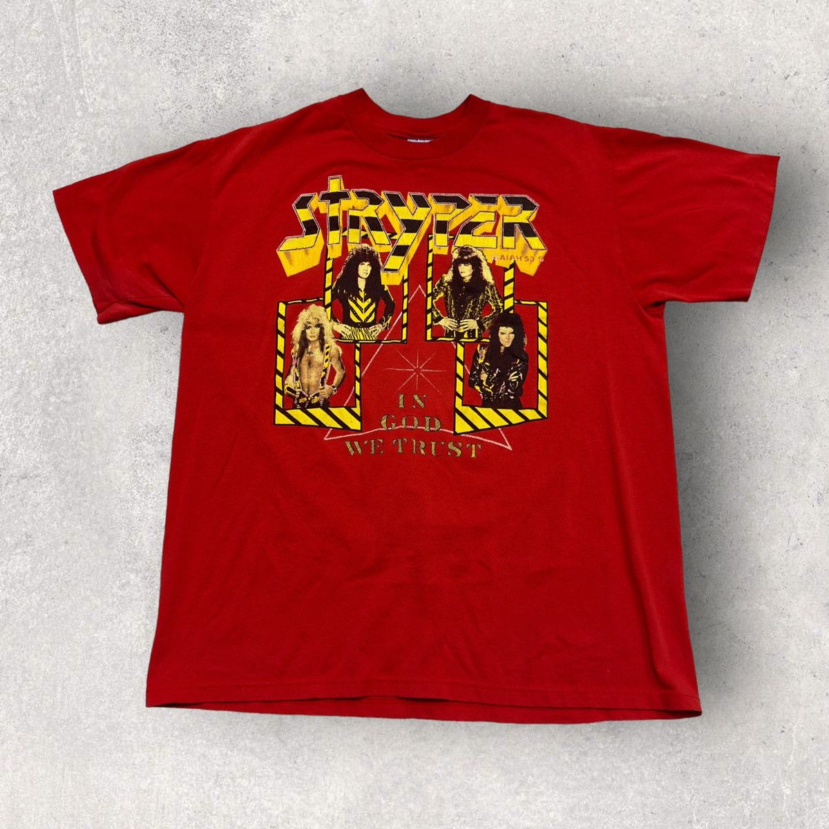 image of Band Tees x Vintage Stryper Tee in Red, Men's (Size XL)
