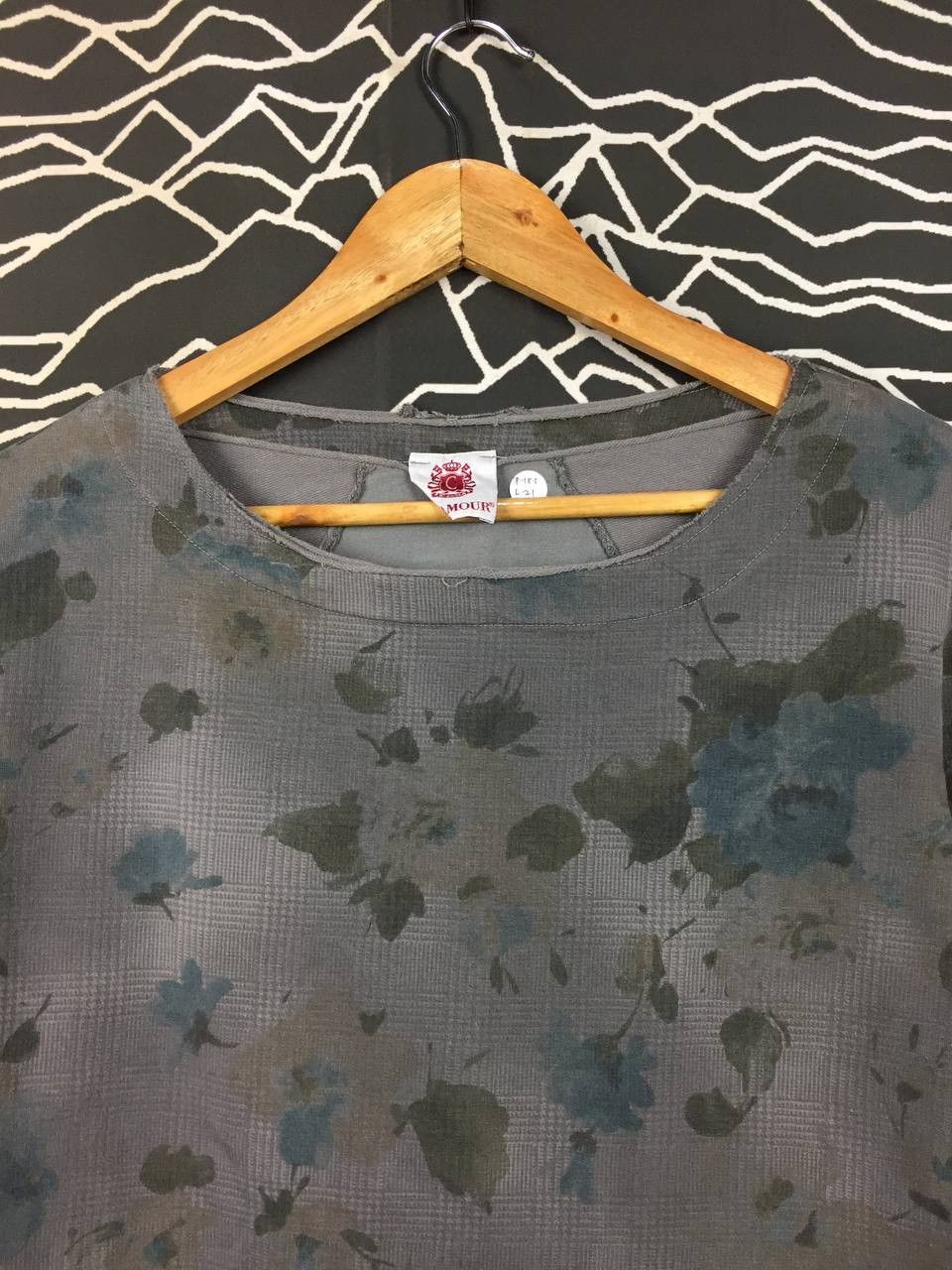 Vintage Glamour Italy Cottagecore Floral Plaid Mix Media Top Size S / US 4 / IT 40 - 3 Thumbnail