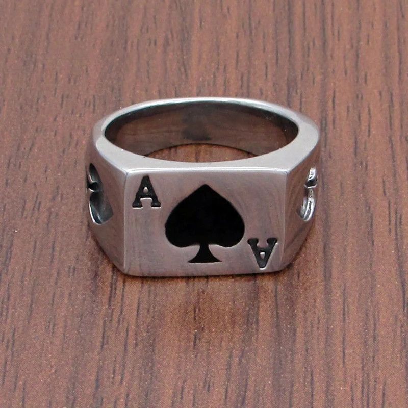 Jewelry Lucky Spade A Playing Card Ring Size ONE SIZE - 1 Thumbnail
