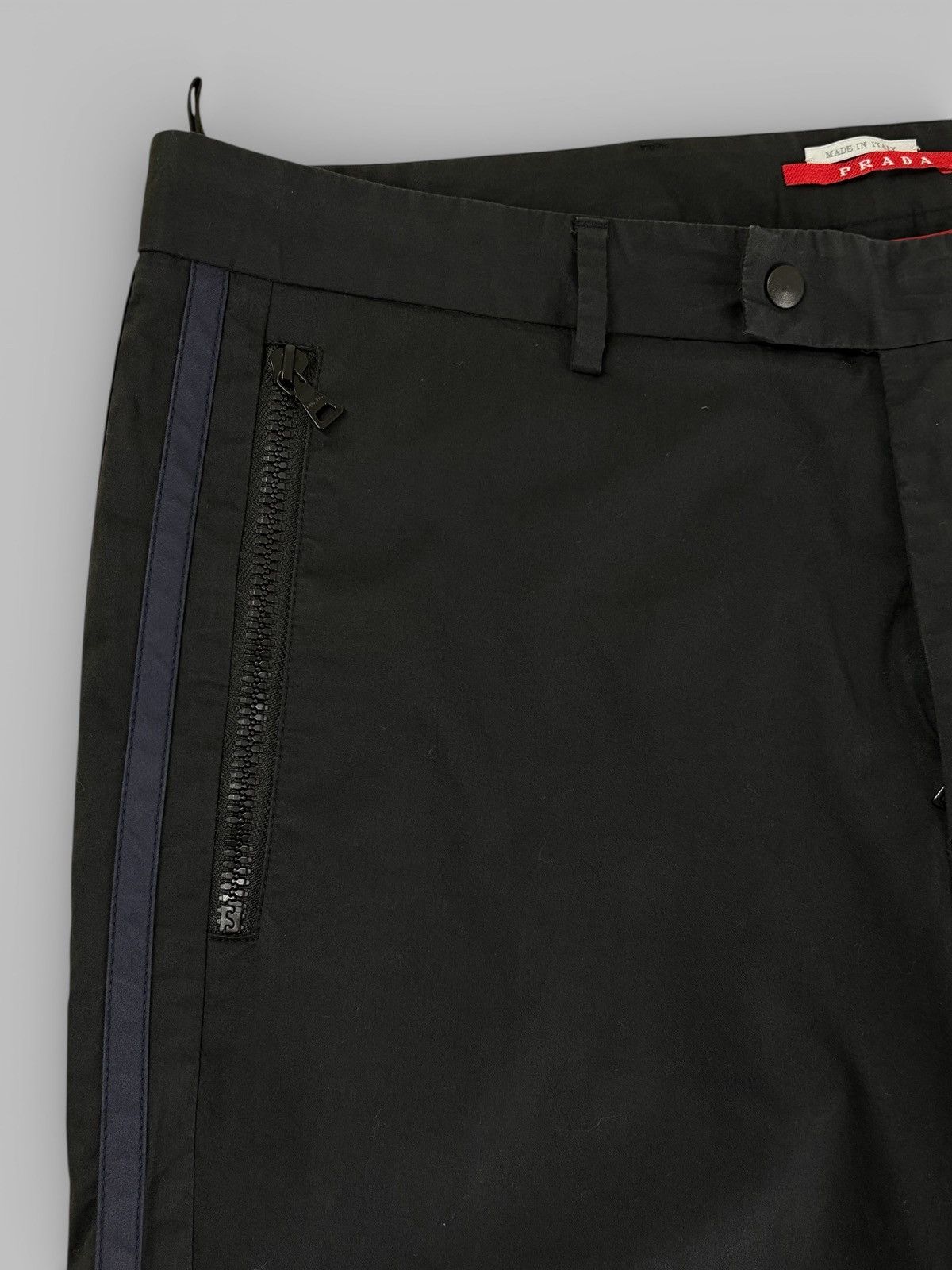 Prada Prada 2000s Black Technical Pants With Blue Sides Stripes Size US 36 / EU 52 - 8 Thumbnail
