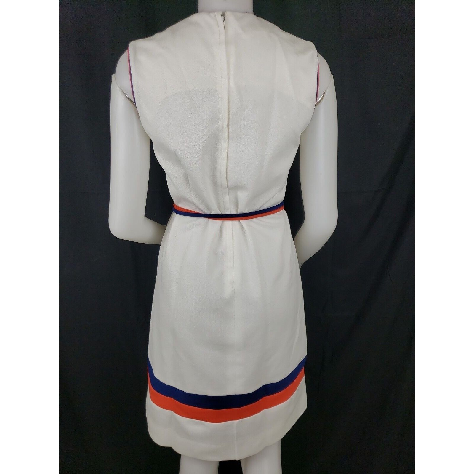 Vintage 60s Belted Knit Dress Sz 10 Sleeveless Hob Nobber Stewardess Size S / US 4 / IT 40 - 5 Thumbnail
