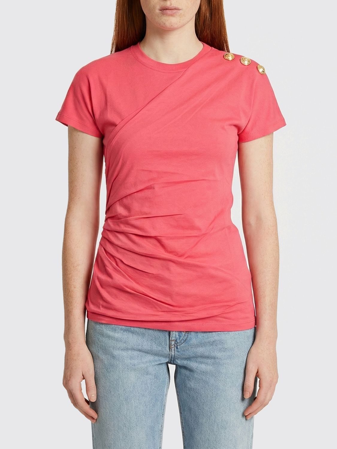 Balmain Balmain T-Shirt Woman Fuchsia Size XS / US 0-2 / IT 36-38 - 1 Thumbnail