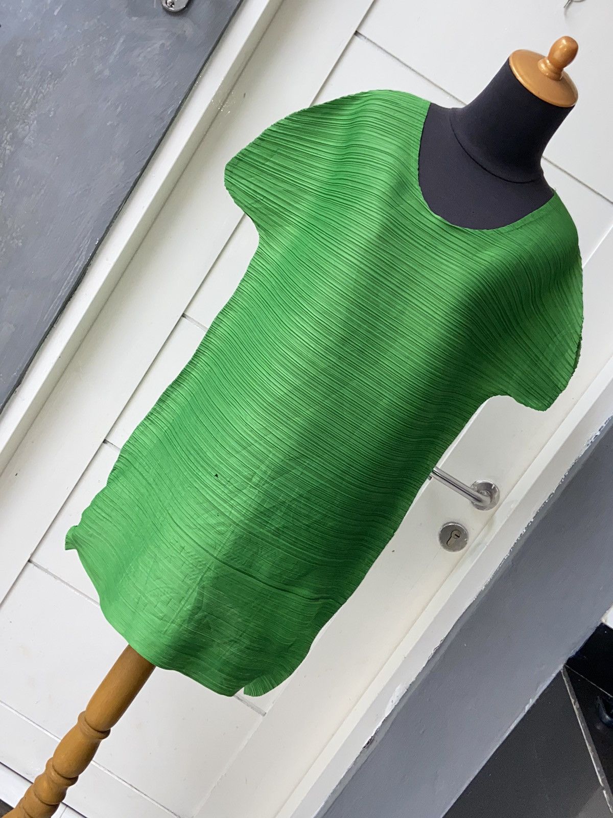 Designer × Japanese Brand PLEATSME Green Pleats Dress Size S / US 4 / IT 40 - 10 Thumbnail