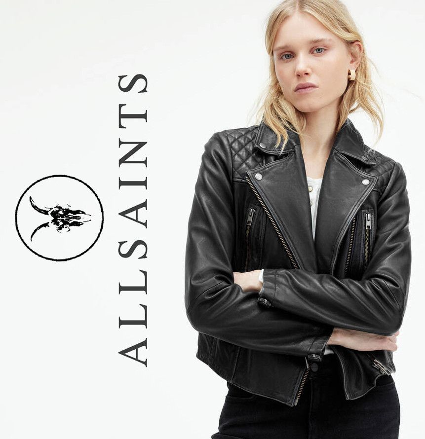 Allsaints MSRP 390€ Biker Leather Jacket M, black, used-look, short Size M / US 6-8 / IT 42-44 - 1 Thumbnail