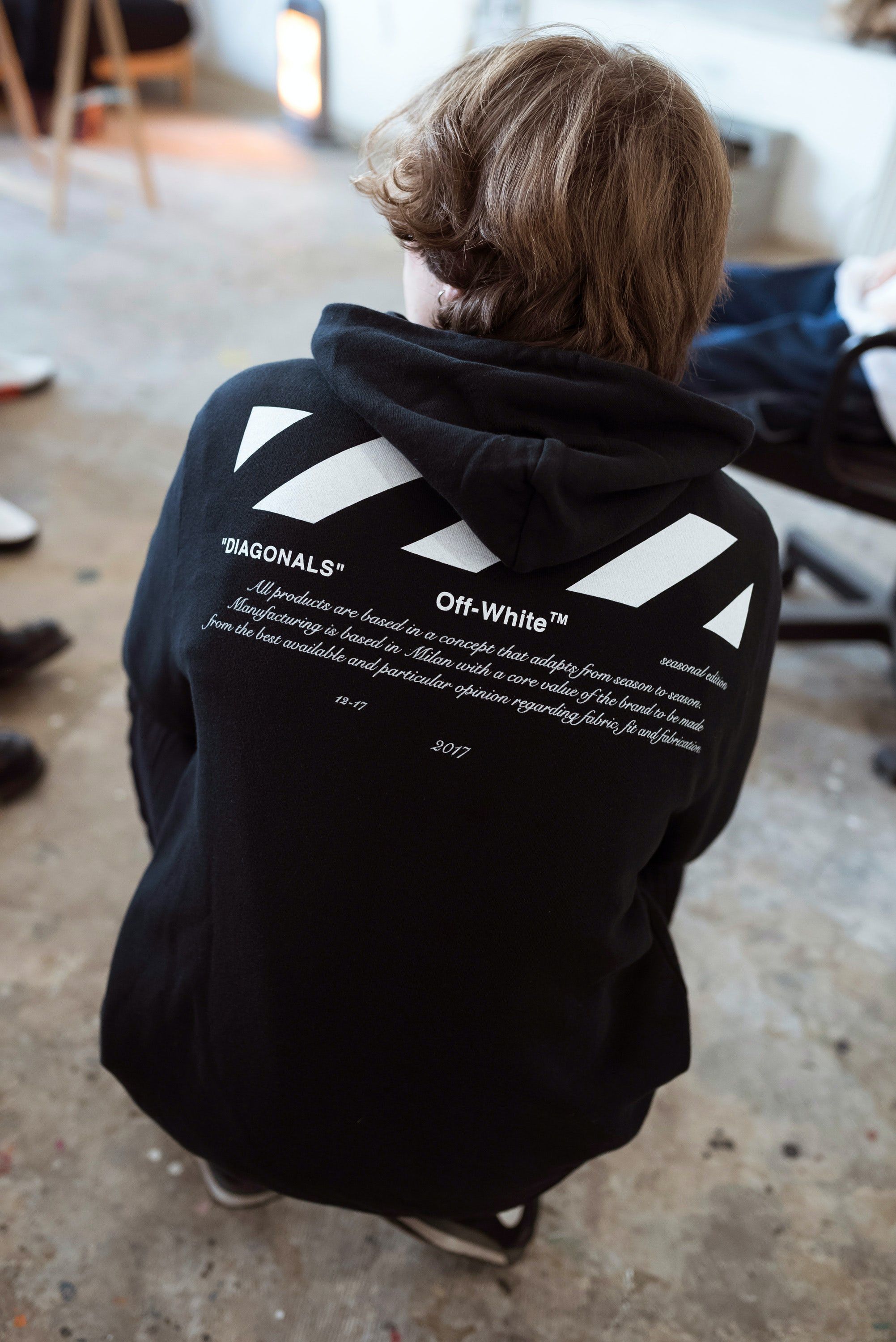Off-White Black "For All" Diagonals Logo Hoodie Size S / US 4 / IT 40 - 2 Thumbnail