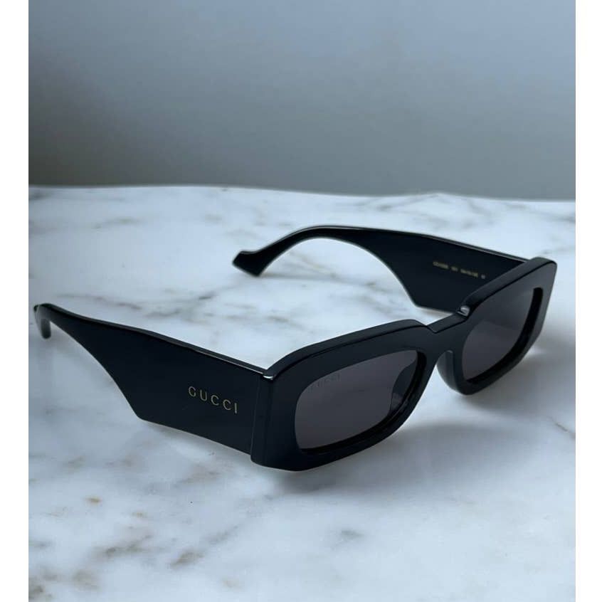 image of New Gucci Gg1427S Black Thick Rim Sunglasses $465, Women's