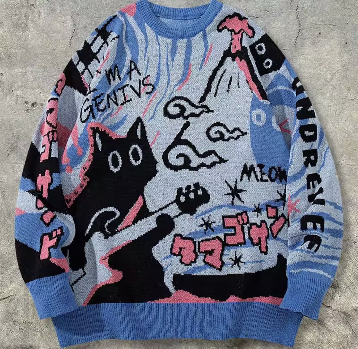Japanese Brand Black Cat Guitar Knit Sweater - Japanese Graphic Knit Size US M / EU 48-50 / 2 - 2 Thumbnail