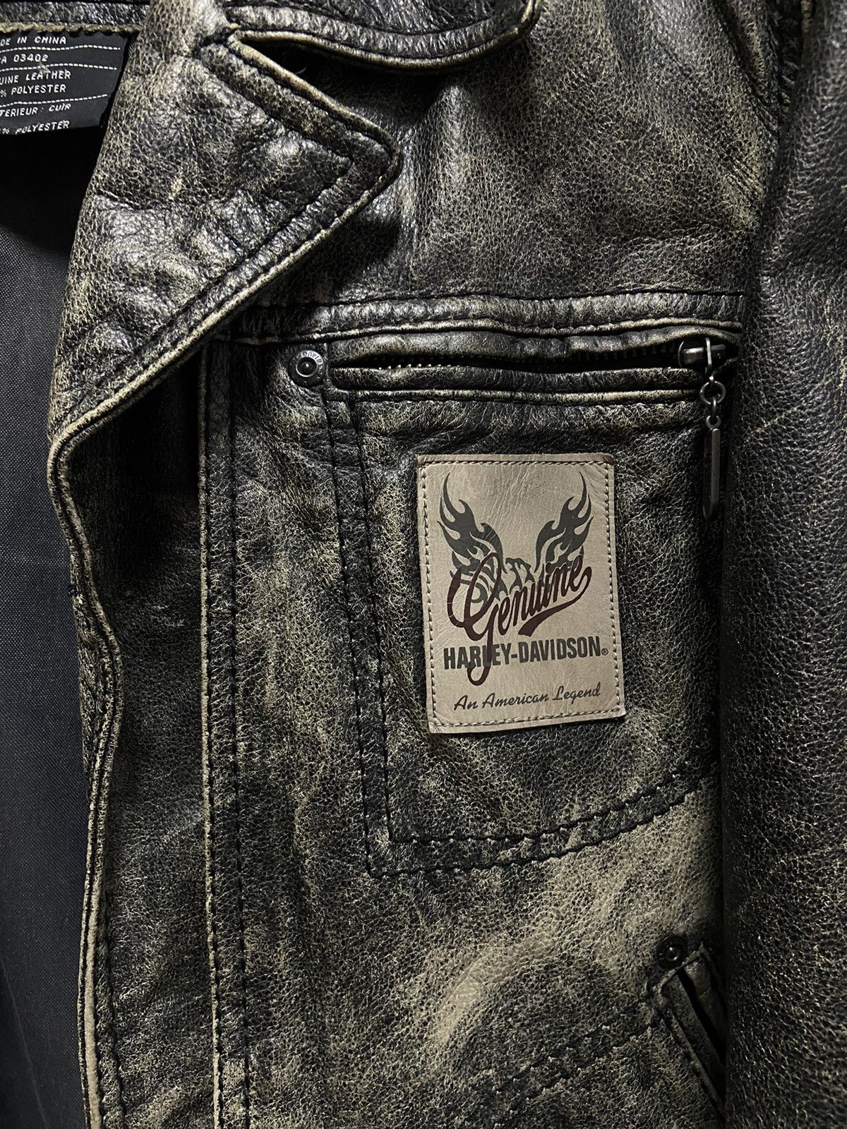 Harley Davidson × Vintage Harley Davidson genuine leather jacket racing big logo Size XXL / US 16-18 / IT 52-54 - 5 Thumbnail