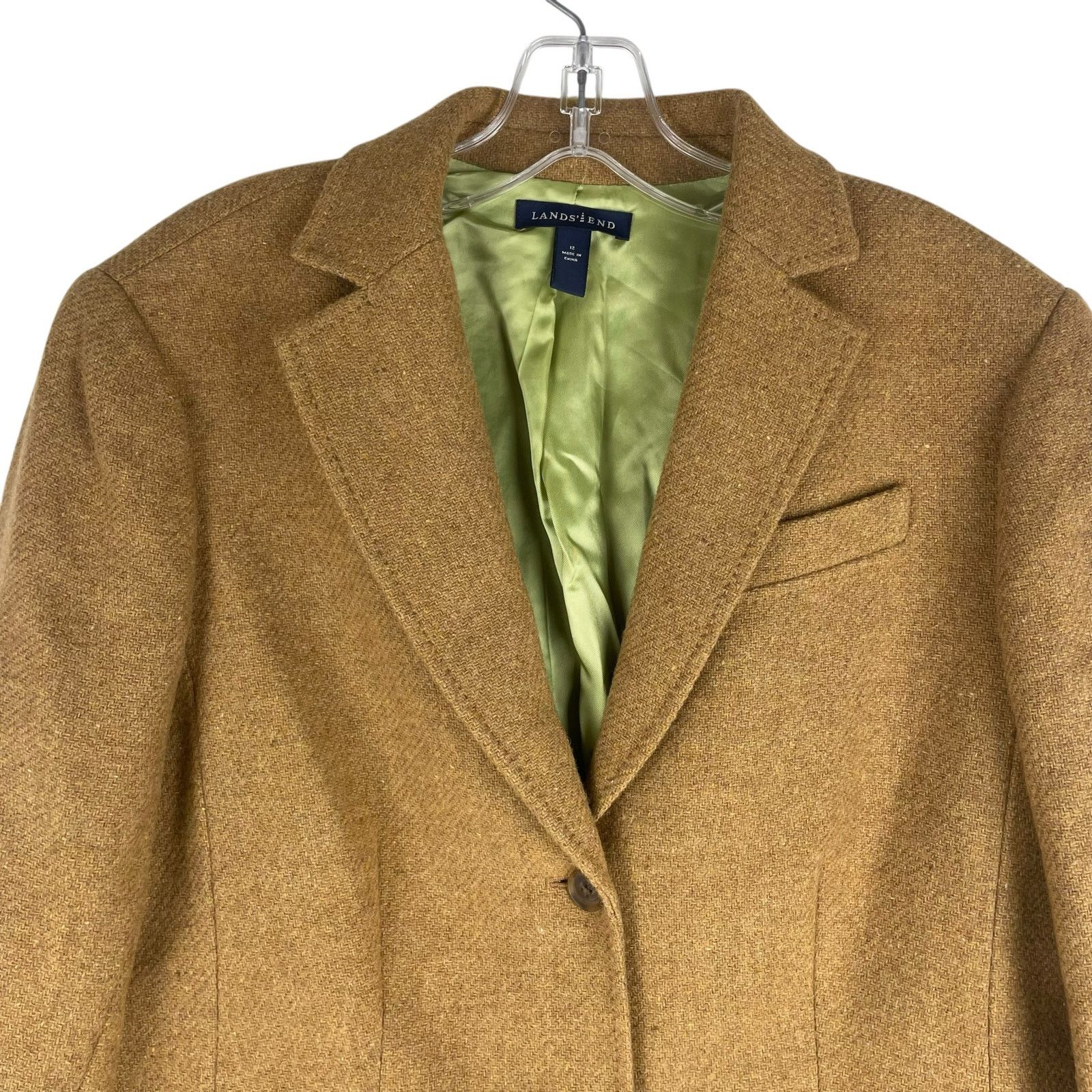 Lands' End Lands' End Wool Mohair Blend 2 Button Blazer Jacket Camel 12 Size XL / US 12-14 / IT 48-50 - 4 Thumbnail