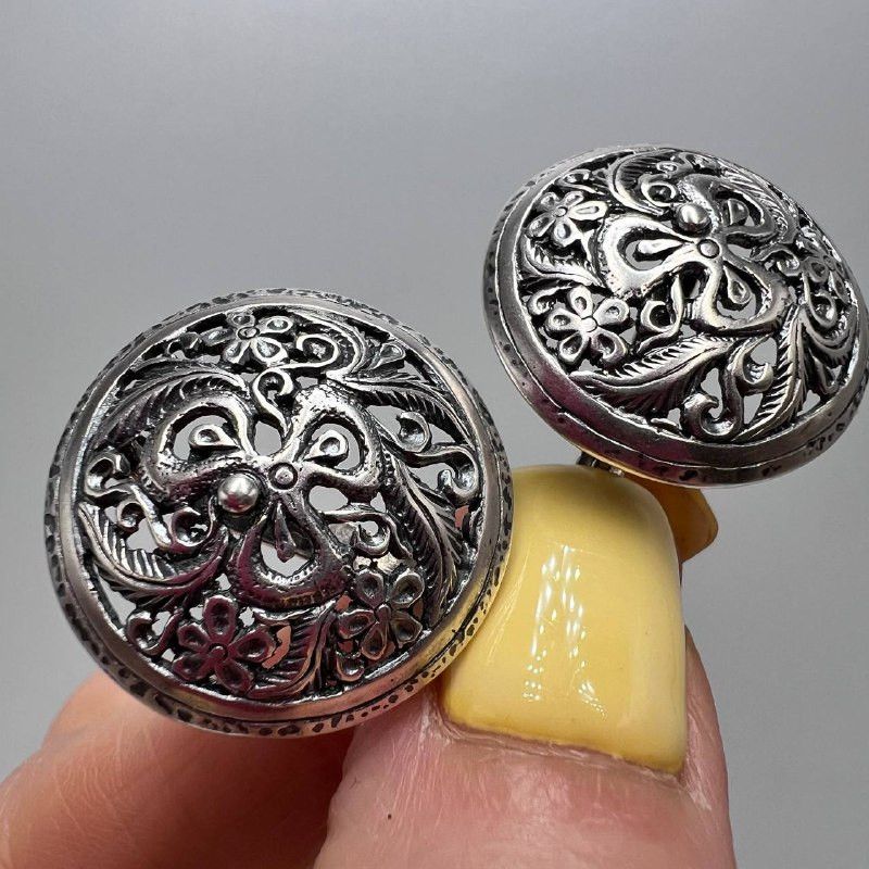 Vintage Vintage Sterling Silver 925 Filigree Clip On Earrings 8.6g Size ONE SIZE - 4 Thumbnail