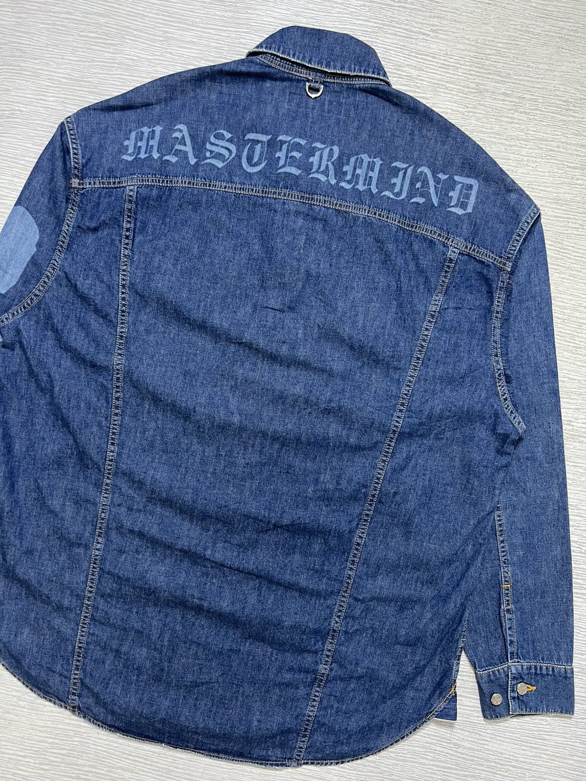 Mastermind World Mastermind World Dyed Logo Lightweight Denim Shirt Size US XS / EU 42 / 0 - 15 Thumbnail