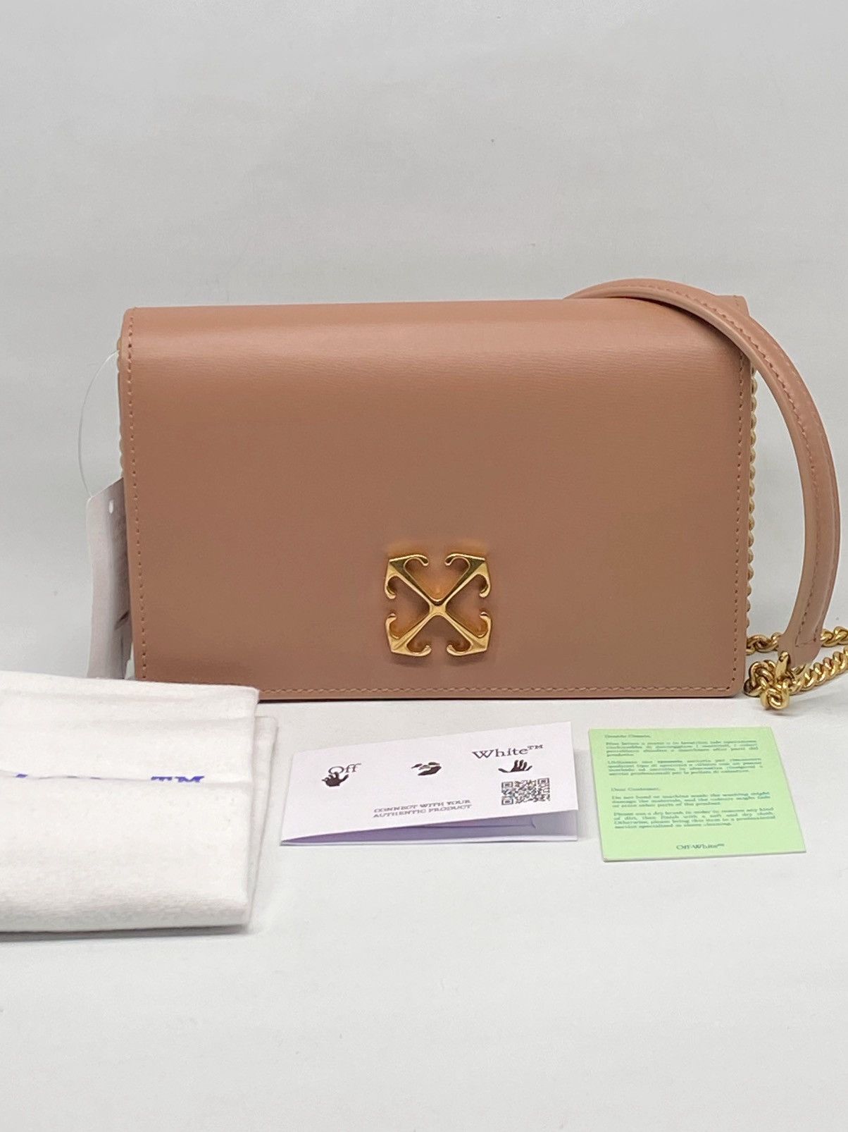 Off White Off-White Jitney Leather Structured Crossbody Bag in Pink, Women's