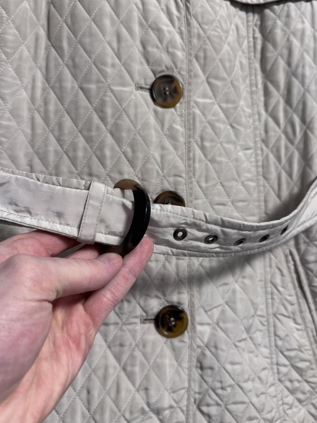 Max Mara Max Mara Quilted Trench Belted Jacket Gray Silver Puffer Size M / US 6-8 / IT 42-44 - 9 Thumbnail