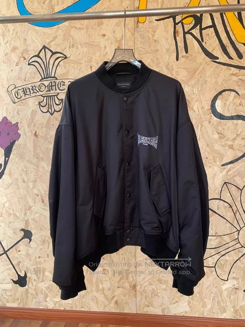 Balenciaga Balenciaga Embroidered Letter Print Baseball Jacket Size US L / EU 52-54 / 3 - 1 Thumbnail