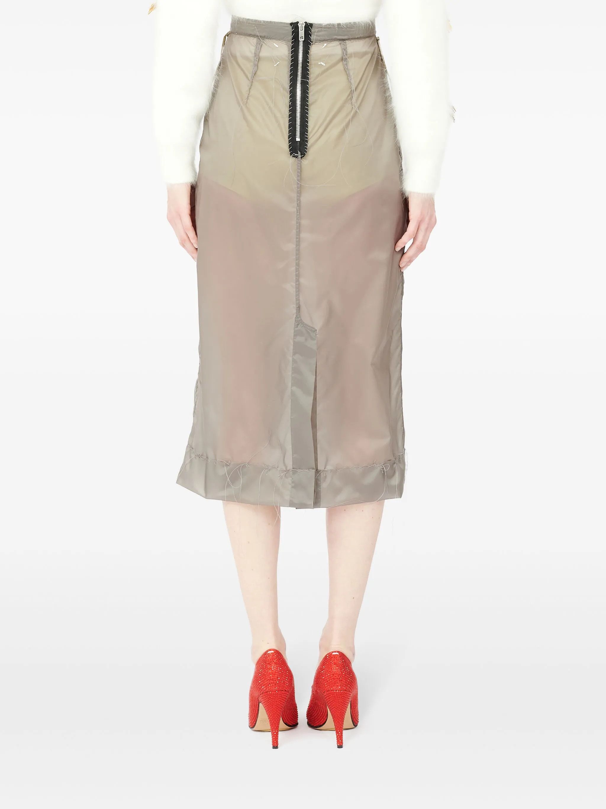 Maison Margiela o1w1db11225 Inside Out Four-stitch Skirt in Charcoal Grey Size 27" / US 4 / IT 40 - 4 Thumbnail