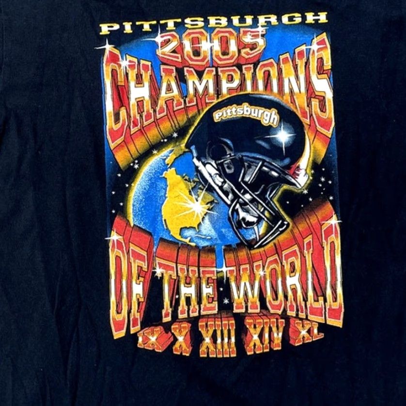 Gildan VINTAGE NFL Pittsburgh Steelers 2005 World Champions T Shirt Size L Black Mens Shirt 2005 World Champions Steelers T Shirt L Mens Black Size US L / EU 52-54 / 3 - 3 Thumbnail