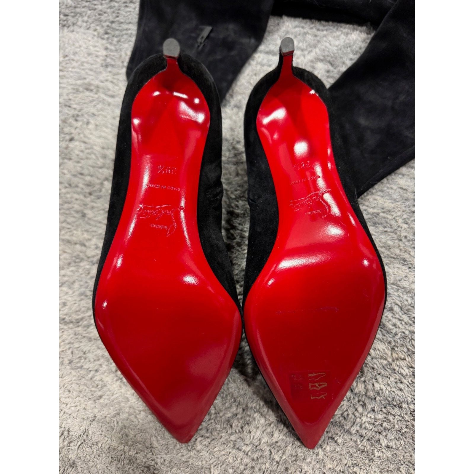Christian Louboutin Christian Louboutin Kate Botta Alta 85 Black Suede OTK Knee Size US 8.5 / IT 38.5 - 19 Thumbnail