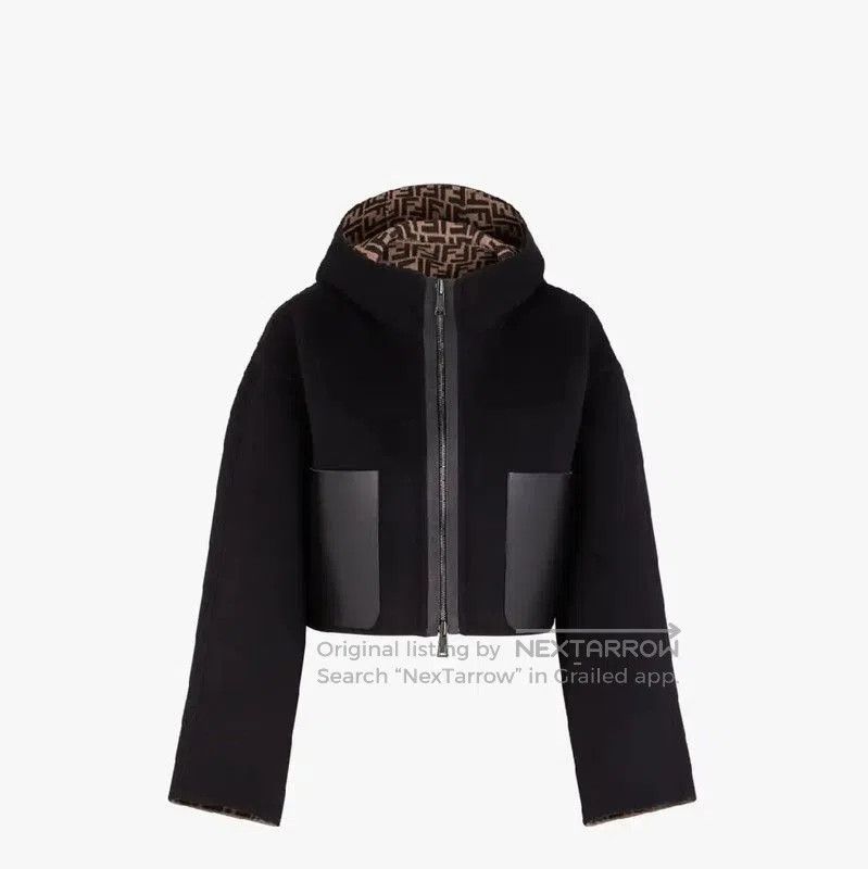 Fendi Fendi Women's Black Wool Jacket with Hood . Size L / US 10 / IT 46 - 6 Thumbnail