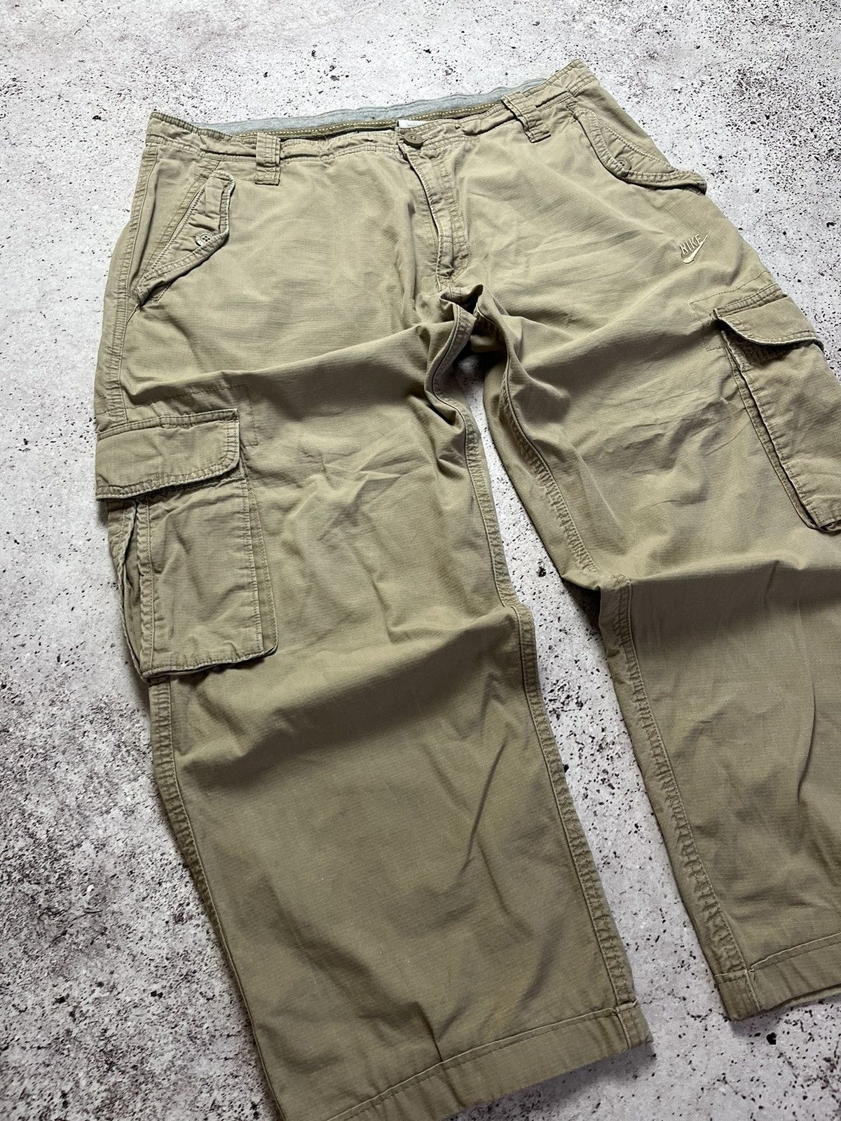 Nike × Vintage Vintage Nike Cargo Pants Track Nylon Drill Y2K style Swoosh Size US 36 / EU 52 - 7 Thumbnail