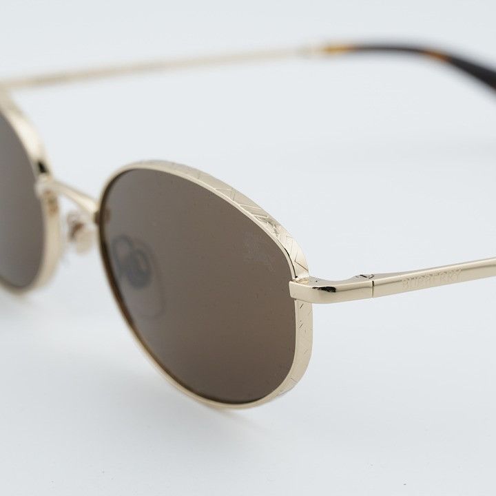 Burberry Burberry BE3169 110973 Sunglasses Gold Oval Frame, Brown Size ONE SIZE - 9 Thumbnail