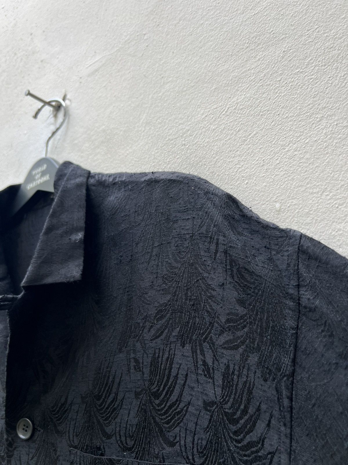 Johnbull Vintage 80s John Bull Zou Zou Raw Silk Black Jacquard Shirt Size US XL / EU 56 / 4 - 11 Thumbnail