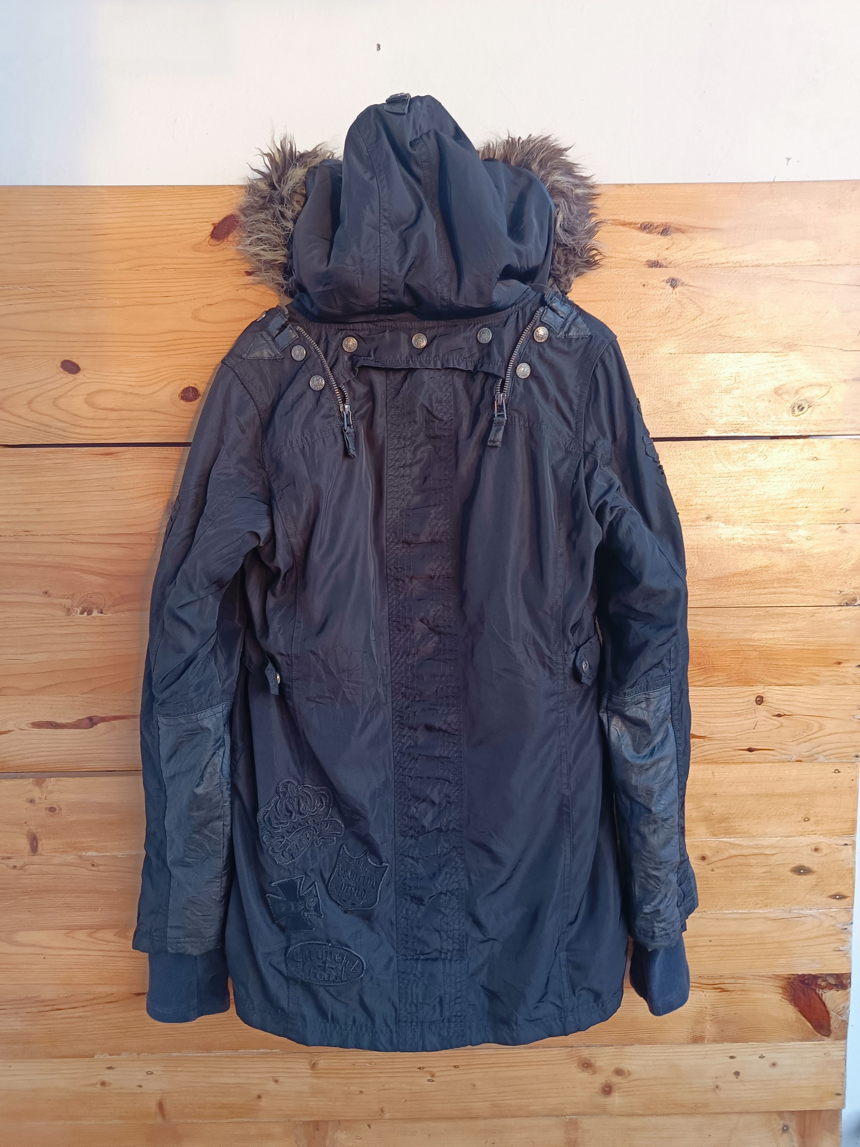 Yasuyuki Ishii Glitz LeatherxParachute BONDAGE FUR HOODED 2 ZIP GOTHIC PUNK Size US M / EU 48-50 / 2 - 2 Thumbnail