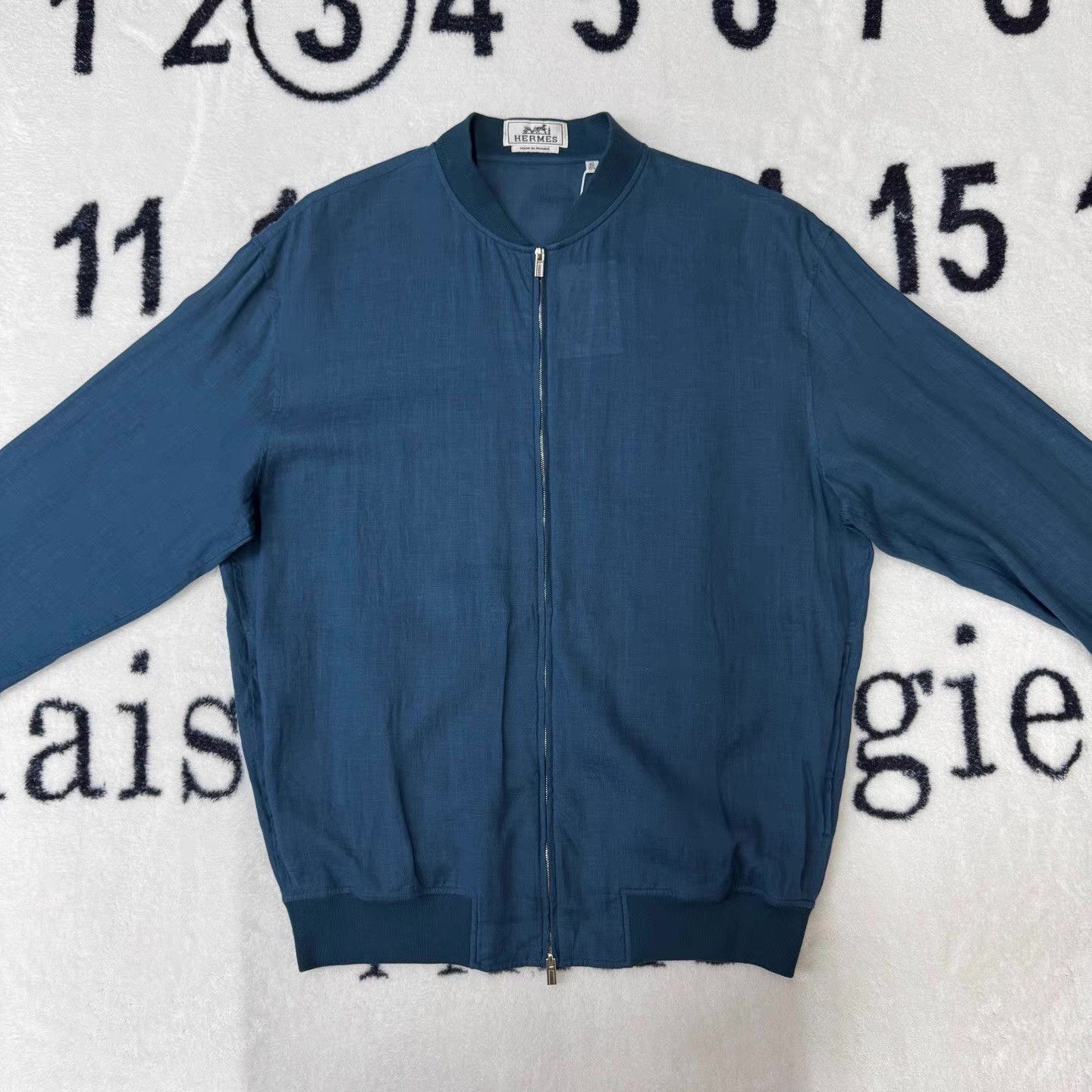 Hermes Hermès Blue Linen Jacket Q10 Size US L / EU 52-54 / 3 - 1 Thumbnail