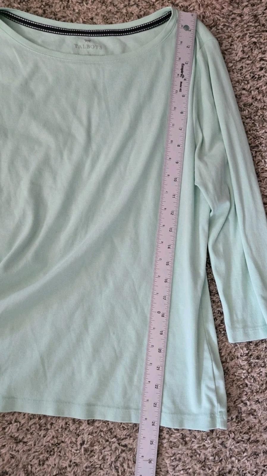 Other Talbots Bateau Neck Tee Top Pima Cotton 3 Quarter Sleeves Te Size L / US 10 / IT 46 - 8 Thumbnail