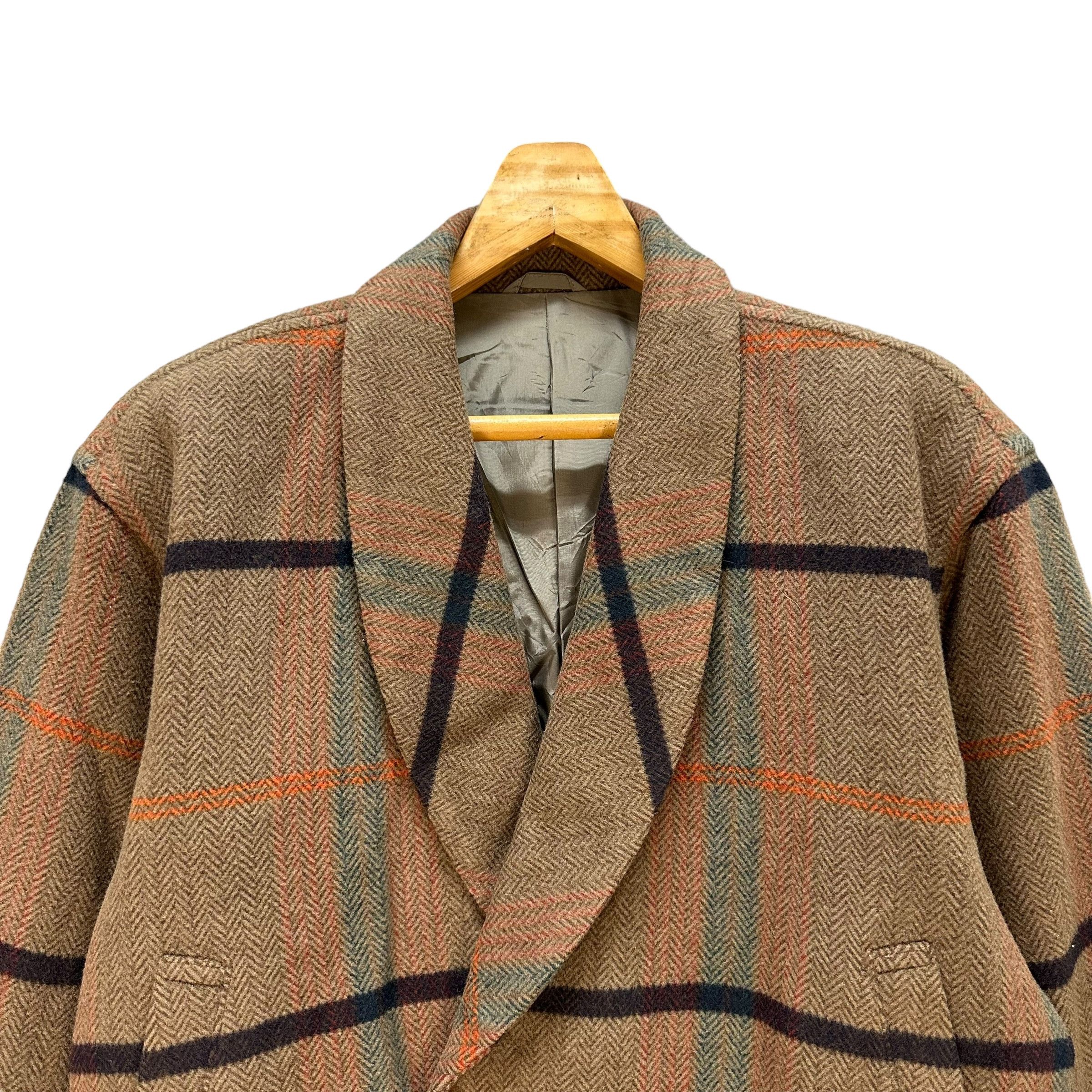 Japanese Brand 90's RAIKA Herringbone Double Breast Wool Jacket #A037-0851 Size US M / EU 48-50 / 2 - 2 Thumbnail