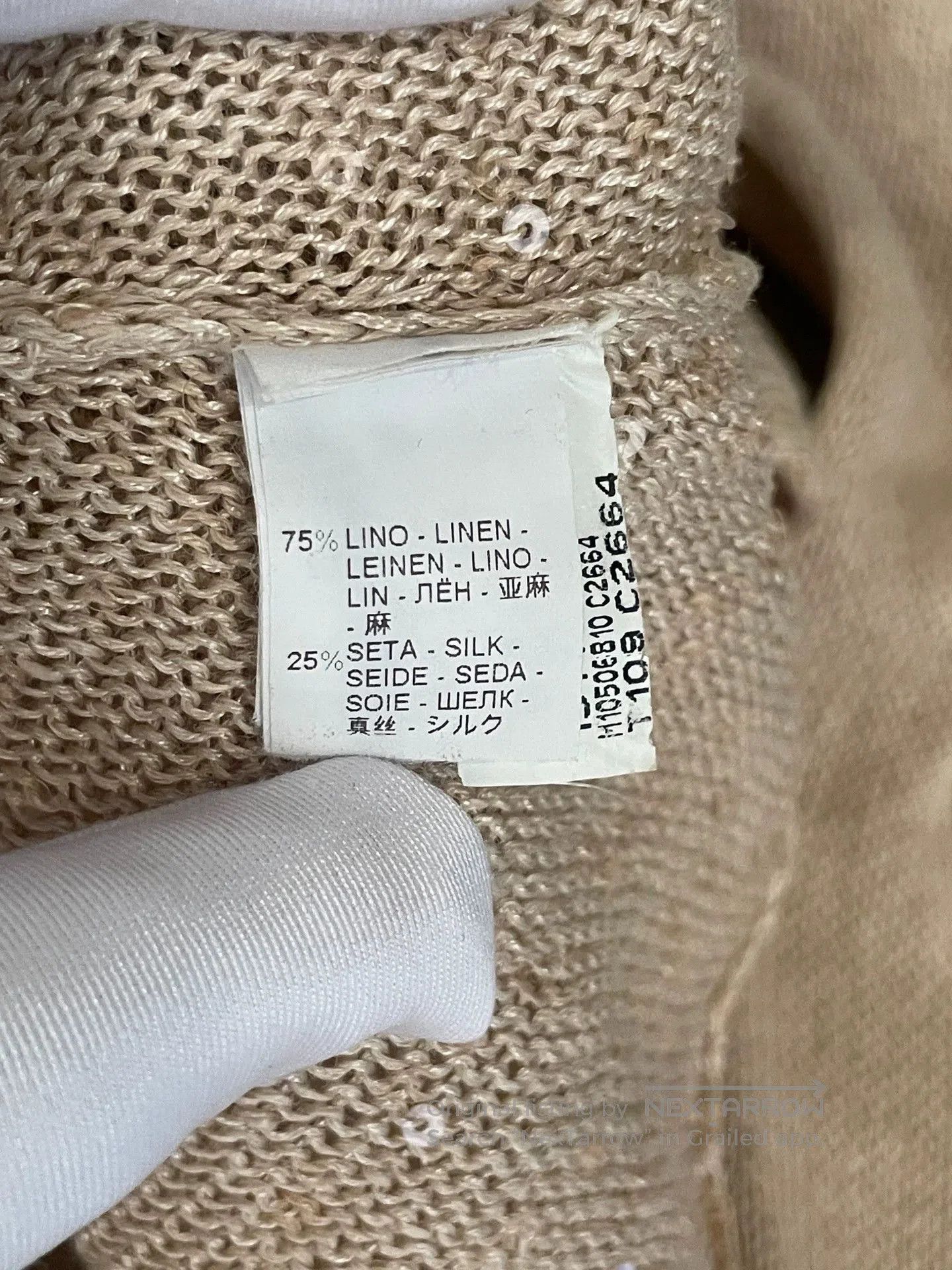Brunello Cucinelli khaki linen sequined sweater by brunello cucinelli. Size US S / EU 44-46 / 1 - 7 Thumbnail