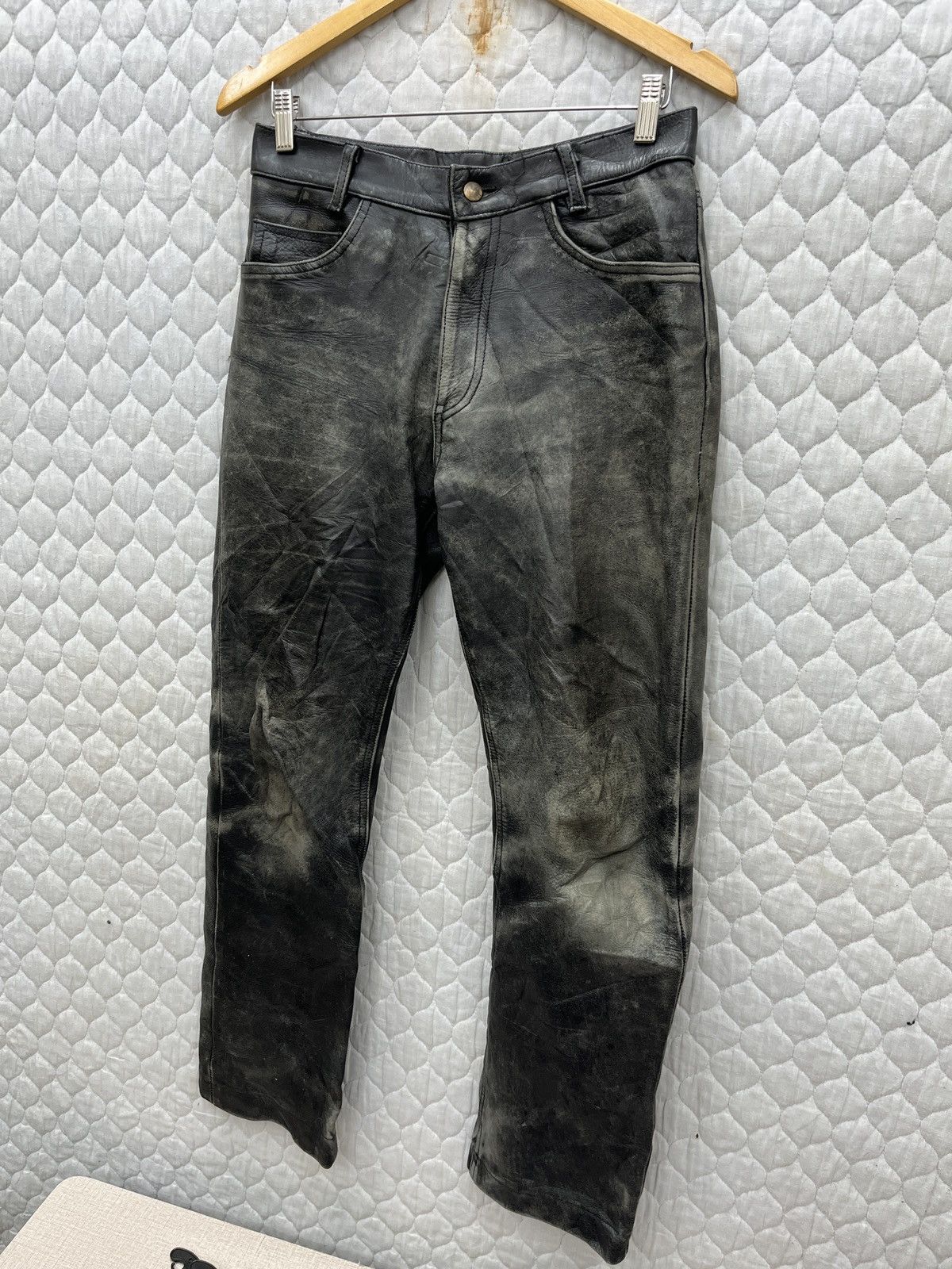 Genuine Leather × Vintage 🔥STEALS🔥 VTG BBH LEATHER PANTS Size US 29 - 3 Thumbnail