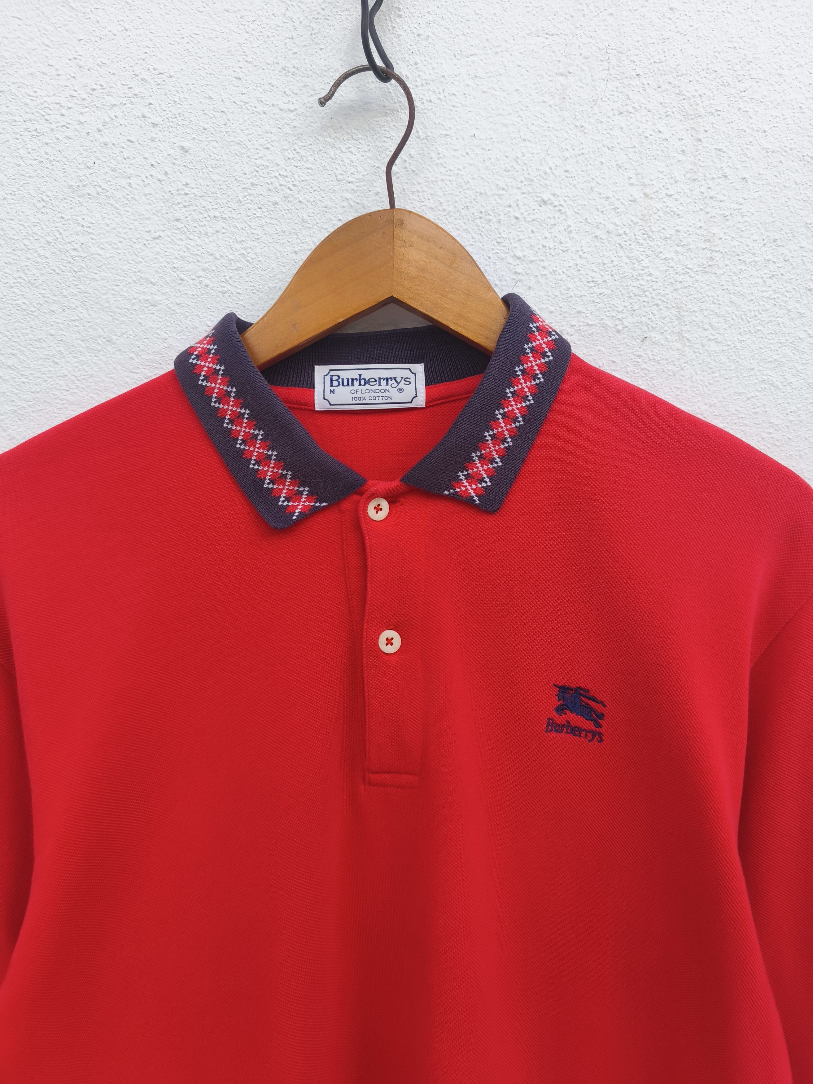 トップス Burberry 90s polo tee Vintage 90s Thomas Burberry Collar Polos Tee Embroidery Logo