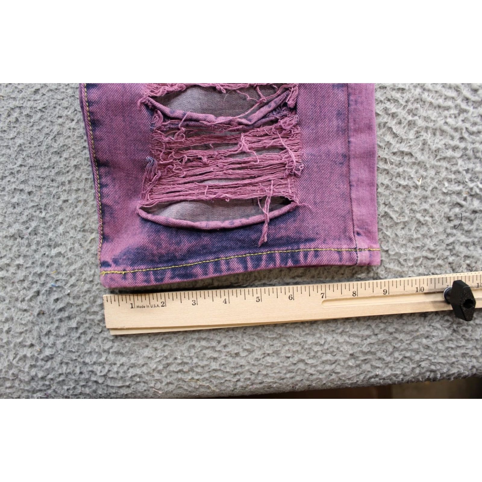 Fashion Nova Fashion Nova Women's Jeans Junior Size 5 Purple Distressed Straight Leg Baggy Shirt? Size 27" / US 4 / IT 40 - 7 Thumbnail