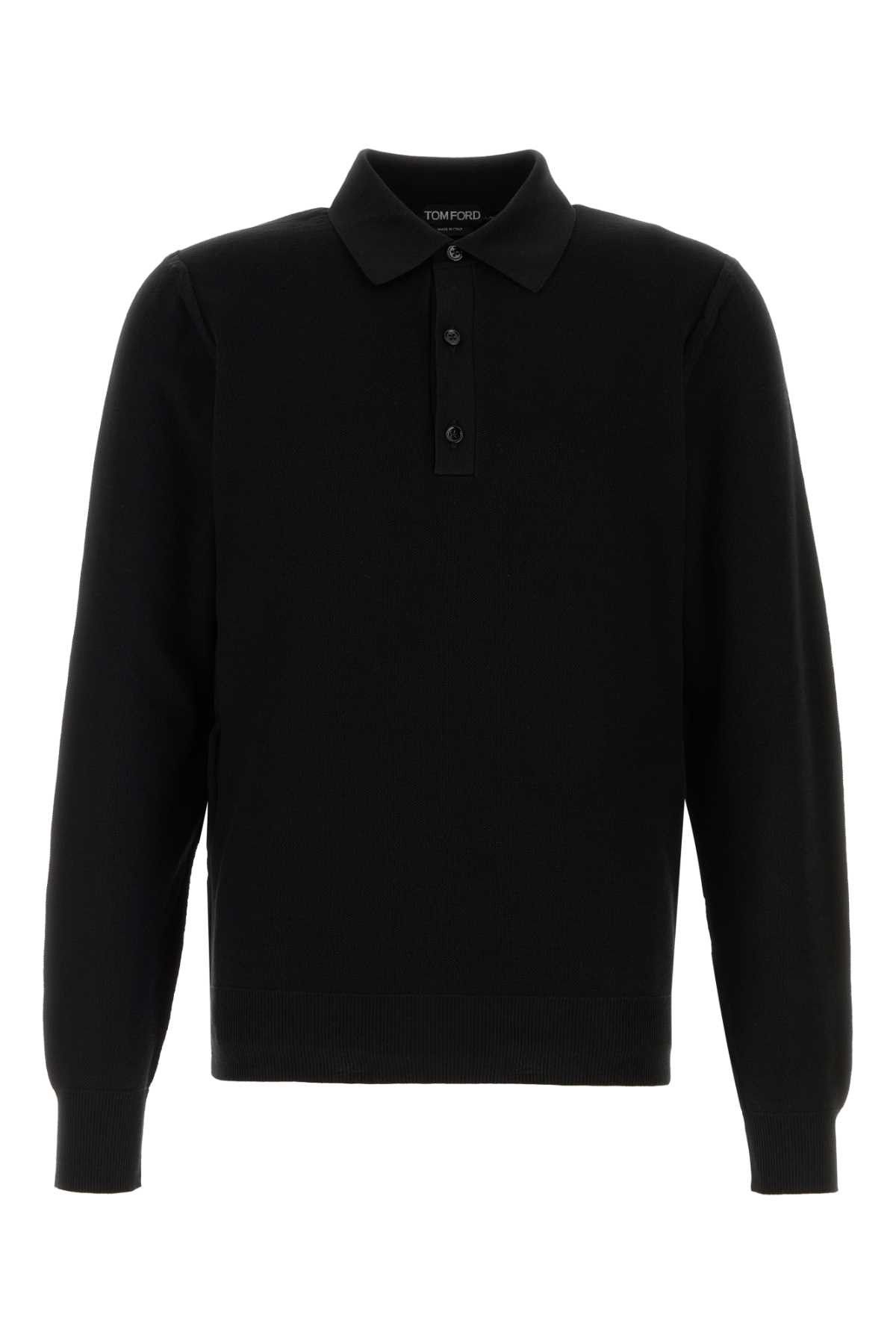 Tom Ford Black Silk Blend Polo Shirt Size US M / EU 48-50 / 2 - 1 Thumbnail