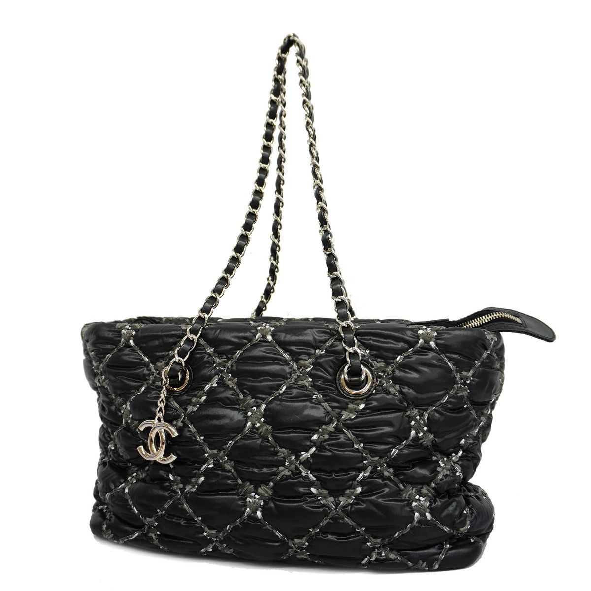 image of Chanel Shoulder Bag Parisian Chain Nylon Black, Women's