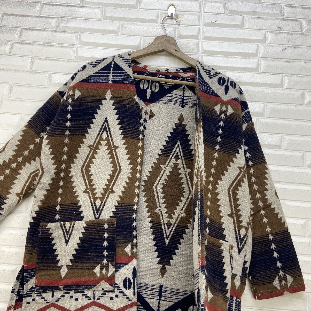 Japanese Brand Japanese Brand Native Fleece Buttonless Long Cardigan Size M / US 6-8 / IT 42-44 - 17 Thumbnail