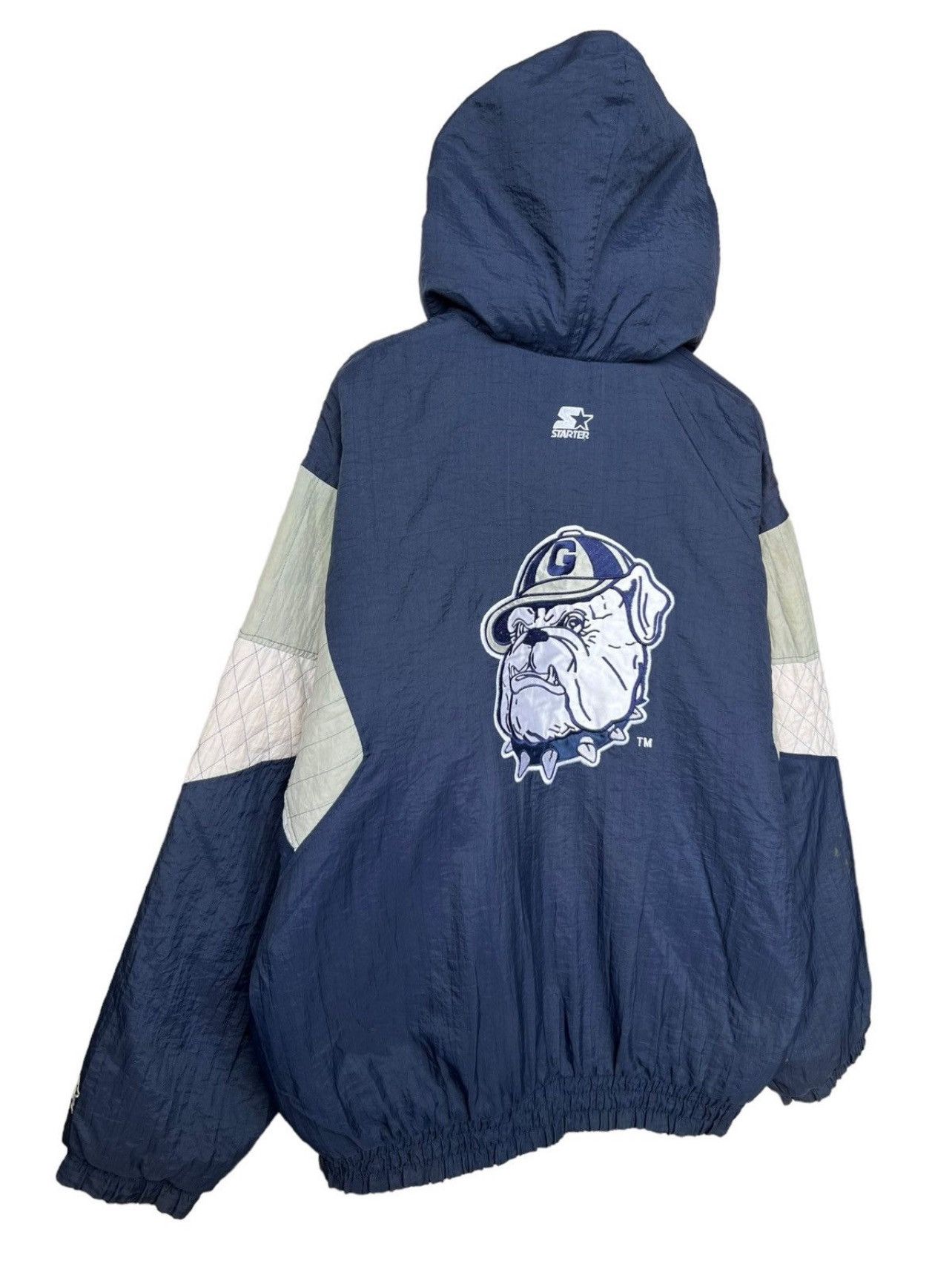 NCAA Rare🔥Vintage 90s Georgetown Hoyas Chalkline Starter Jacket Size US XL / EU 56 / 4 - 4 Thumbnail