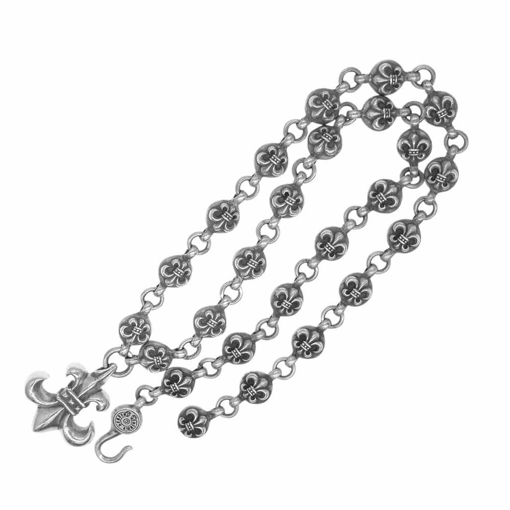 image of Chrome Hearts Fleur Ball Chain in Silver, Men's