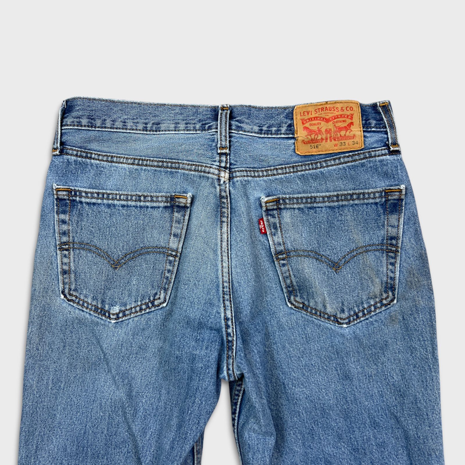 Levi's × Vintage Levi's 516 Jeans 33x34 Blue Slim Straight Leg Faded Denim Size US 33 - 7 Thumbnail