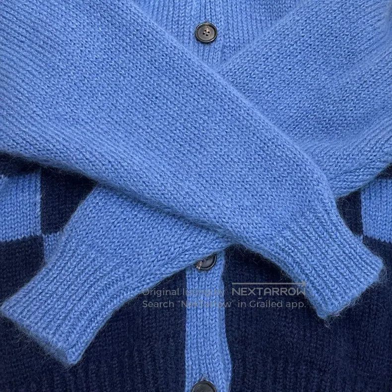 Miu Miu Miu Miu 36 Blue plaid knit cardigan coat Size S / US 4 / IT 40 - 8 Thumbnail