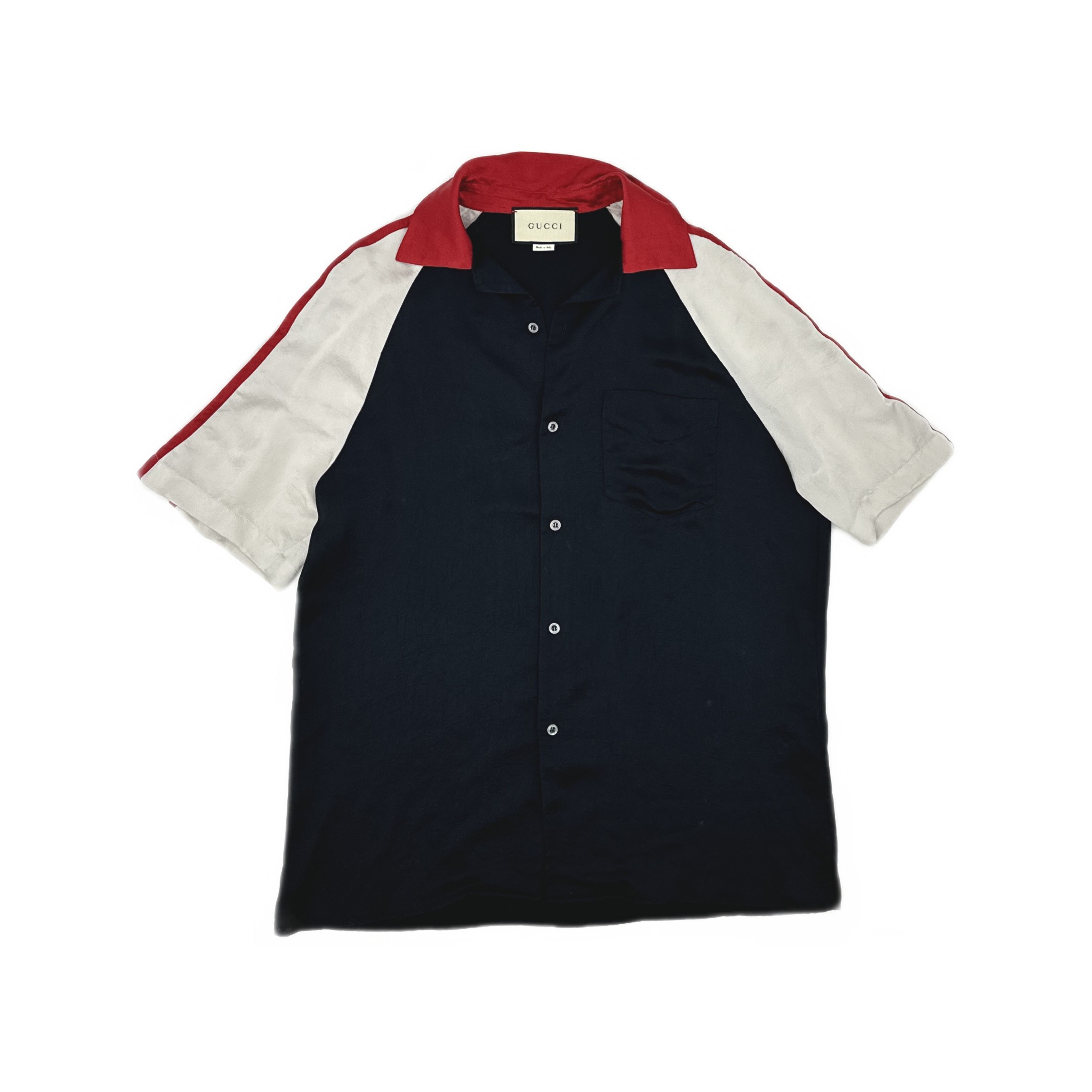 Gucci Gucci Striped Logo Colorblock Camp Shirt 48 Size US M / EU 48-50 / 2 - 1 Thumbnail