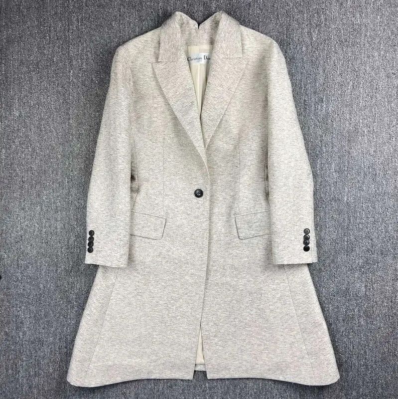 Dior Dior Cream Silk Ladies Coat 0089 Size L / US 10 / IT 46 - 1 Thumbnail