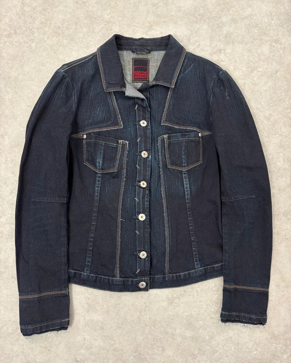 Marithe + Francois Girbaud 2000s Marithé + François Girbaud Navy Signature Brut Denim Jacket Size M / US 6-8 / IT 42-44 - 1 Thumbnail